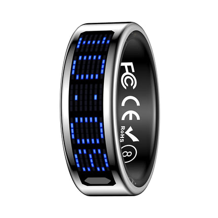 SR16 Display Screen Smart Ring Men Women Lightweight Call Reminder IP68 Waterproof Heart Rate Blood Oxygen Monitor Finger Ring