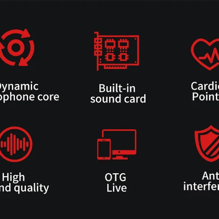 H20 Microphone with Sound Card Effects All-in-One Microphone Reverb Connecting Cell Phone for Podcast Equipment Live
