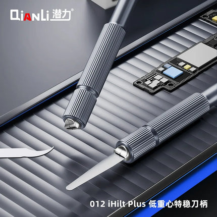 QIANLI 012 iHilt Non-Slip Metal Scalpel Knife Tools Kit Cutter Engraving Craft knives BSD Blade Phone PCB DIY Repair Hand Tools