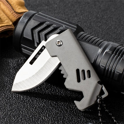 New Outdoor Folding Pocket Knife Keychain D2 Steel Sharp Cutting Camping Survival Tool Bottle Opener Portable Key Chain Pendant