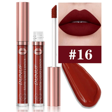 DUNUF 18 Color Matte Velvet Lipstick Waterproof Long-lasting Nude Matte Lip Gloss Clear Moisturizing Lip Oil for Women Makeup