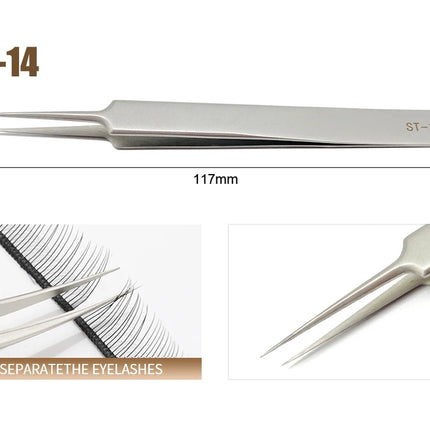 NATUHANA Anti-static Straight Eyelash Extension Tweezers Industrial Precision Curved Straight Lash Eyebrow Tweezers Makeup Tools