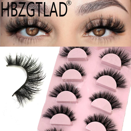 New 5 pairs of fake eyelashes, mink fur soft and fluffy, short,  drag queen lashes naturally curled, suitable for self grafting
