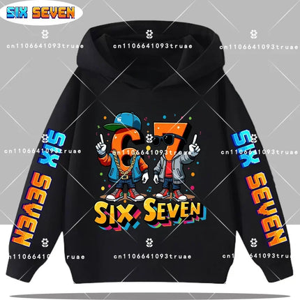 Autumn Children's Comfortable Hoodies 67 Six Seven Digit Print Kid Cute Fleece Sweatshirt Boys Girls Casual Fashion Sport Hooded