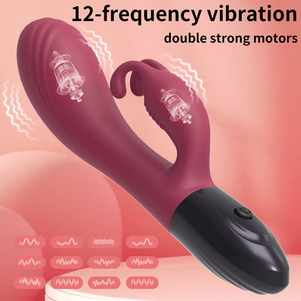 12 Modes Vagina Rabbit Vibrator for Women G-Spot Vibrator Clitoris Stimulator Female Masturbation Adult Goods Sex Toy for Women