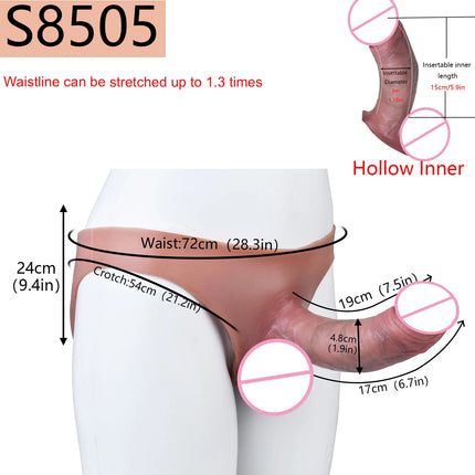 SXXY Huge Realistic Hollow Dildo Pants Silicone High Waist Penis Sleeve Panties For Men Dick Extend Strap On Condom For Couples