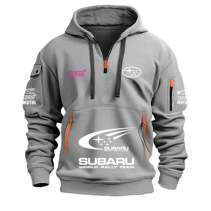 2026 New SUBARU Racing European Size Autumn/Winter Men's Hooded Kangaroo Pocket Hooded Sports Fleece Hoodie Top Coat