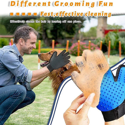Upgrade Efficient Pet Hair Remover Gloves, Gentle Shedding Brushes for Dogs Cats, Pet Grooming Glove Brush, Deshedding Glove