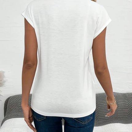 Summer women's white short sleeved shirt, loose and comfortable, soft vacation love punk style