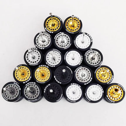 10 Sets 11/12/13/14/17mm 1/64 Alloy Car Wheels Rubber Tires W Axle for HW/Matchbox/Domeka/Evo 1:64 Car Model SUV Off Road Truck