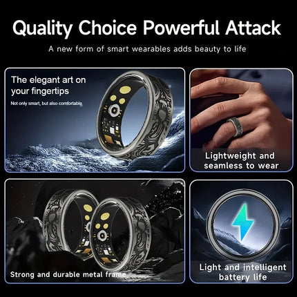 Lenovo Smart Ring Men Women Multi-sport Mode Tracker Heart Rate Blood Pressure Blood Oxygen Sleep Monitoring for Android IOS