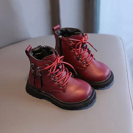 2025 Spring Autumn Winter Ankle Boots Light Girl Platform Shoes Burgundy Beige Black Boys Short Boots Super Cozy Shoes