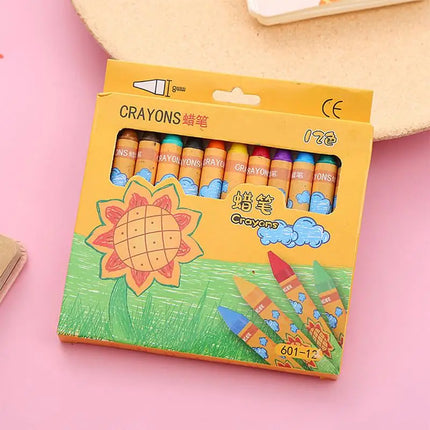 【A】Sunflower 8 /12 /24 Colors Crayons Kids Colored Crayons School Supplies Prizes And Gifts