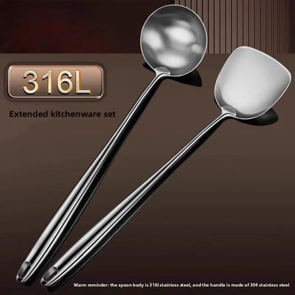 Food Stainless Steel Wok Spatula Metal kitchen utensils Slotted Turner Spoon Ladle Cooking Tools Utensil Set Kitchen Accessories