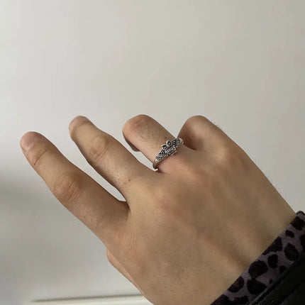 Buyee 925 Sterling Silver Fashion Ring Finger Elegant Owl Ring for Women Excellen Party Fine Jewelry Circle Gift with Box