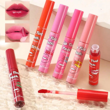 Matte Liquid Lipstick Waterproof Peel Off Lip Glaze Long Lasting Non Transfer Tear Away Lip Tattoo Set Sexy Red
