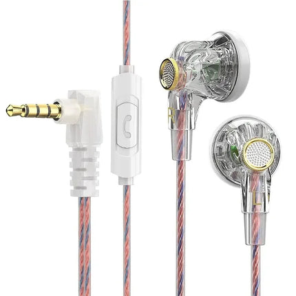 QKZ MDR Flat-Head Headphones 16MM Large Dynamic HIFI Bass Sport Earbuds Music Wired Earphones 3.5MM AUX Headset In Ear With Mic