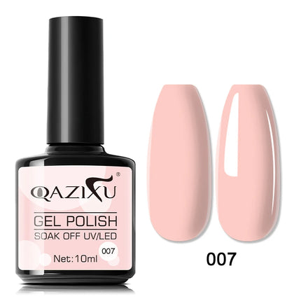 QAZIXU 1/6Pcs Yellow Green Nail Polish Set Blue Nail Gel Polish Semi Permanent Soak Off UV Nail Art Popular Color Spring Summer