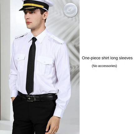 2026 Air Force Pilot Uniform Men's Shirt Long Sleeves Flying Clothes Aviation Clothes Uniform Square Collar Other Mate