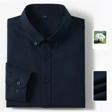 Men's 100% Cotton Oxford Shirt - Breathable Sweat-Wicking Button Down with Slim Fit & Crisp Texture