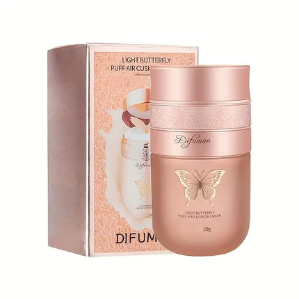 Moisturizing BB Cream with Butterfly Cushion,For all Skin Tones,Light Coverage with Moisturizing Brightening Foundation Makeup