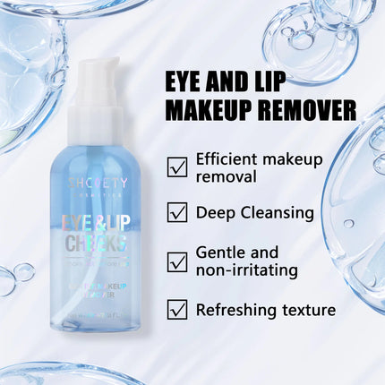 60ml Makeup Remover 3in1 Eye Lip Face Cosmetic Cleanser Mild Non-irritating Deep Cleansing Water for Party Festival Makeup