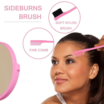 7pcs/set Hair Beauty Accessories Bristle Rat Tail Edge Comb Eyebrow Brush Braiders Ponytail Creator Water Sprayer Styling Set
