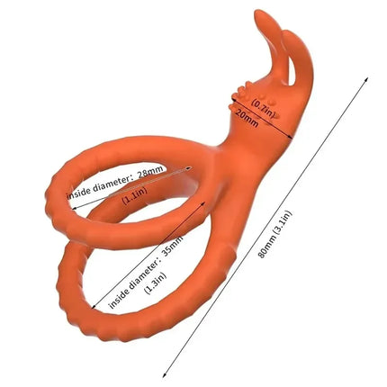 2 in 1 Men's Silicone Penis Ring Clitoris Stimulator Cock Ring Ejaculation Delay Penisring Erection Ring for Men Couples