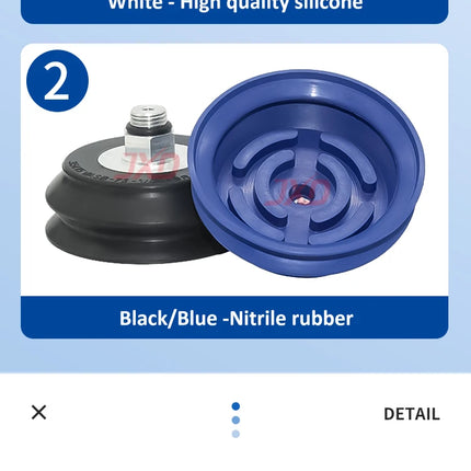 JXD Vacuum Suction Cup for Industrial Manipulator: VASB-30-1/8, Silicone Suction Nozzle VAS-15-1/8, Metal Fitting Suction Cup