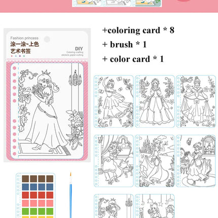 DIY Painting Sticker Craft Toys Kid Art Girls Poking Princess Handmade Educational Magical Children Gifts