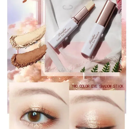Double Color Eyeshadow Stick Gradient Shimmer Cream Pen Eye Makeup Cosmetic Eyeshadow Stick Korean Makeup