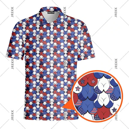 Sexy Full Print Humor Polo Shirt Men Hip Hop Street Personality Short Sleeve Button Golf Shirts Summer Carnival Party Funny Top