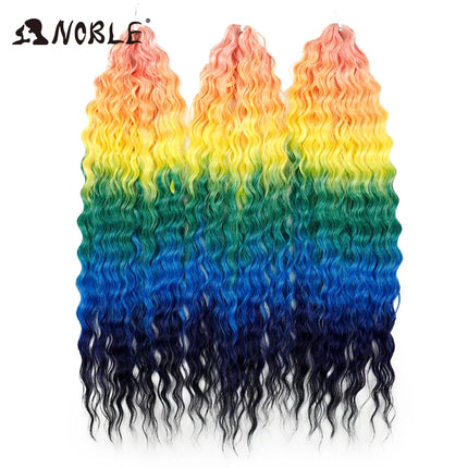 Noble 24Inch 300g Crochet Hair Curl Hair Water Wave Ombre Blonde Twist Crochet Hair Braid Hair Deep Wave Braiding Hair Extension