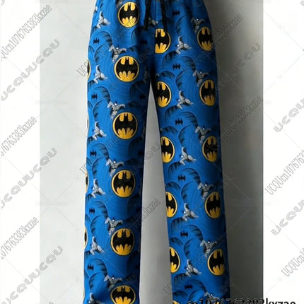 2026 Summer New Batman Tshirts+Pajamas Suits Oversized Sets Men Women Casual Homewear Boys Girls Comfortable Homewear 2pcs Set