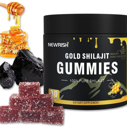 Gold Shilajit Gummies - Immune Support, Promotes Brain and Heart Health, Anti-aging, Benefits for Overall Well-being
