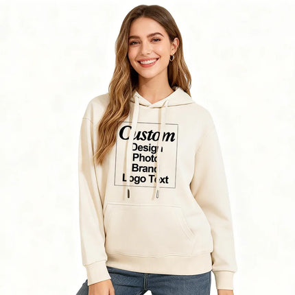 High Quality Custom Hoodie Cotton Sweatshirt Print Embroidery Brand Logo Text Photo Design Men Women Famliy Team Clothing 300g