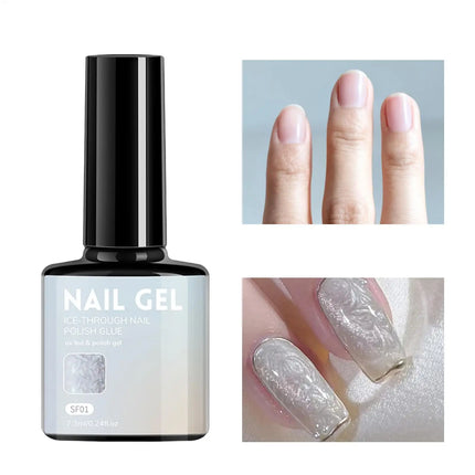 7.3ml Glitter Quick Dry Long Lasting Enamel Pearl White Nail Gel Pearl White Gel Nail Polishing NailArt Decoration for Women