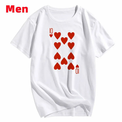 Heart Deck of Cards Party Costume Group Costume T-Shirts Poker Outfit Bridge Cards Women&Men Matching Playing Cards for Casino