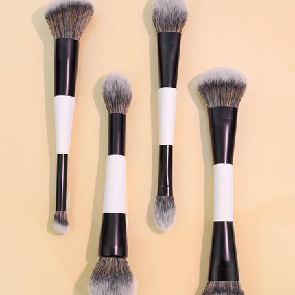 Double Head Makeup Brushes 2 In 1 Flat Angled Foundation Concealer Contour for Blending Loose Powder Liquid Cream Cosmetic Tools