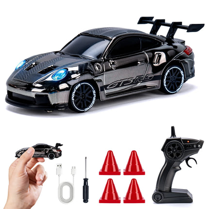 1/64 High Speed Drift RC Car with Light 2.4G 4WD Remote Control Car Desktop Mini Racing Cars Full Proportion Cars Model Gifts