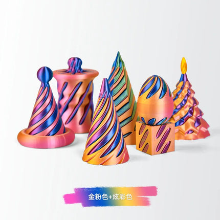 2/3/5/7pc Set 3D Printed Spiral Cone Prelearning 3D Printed Toy Spiral Pyramid Fidget Toy Stress Relief Christmas Gifts Ornament