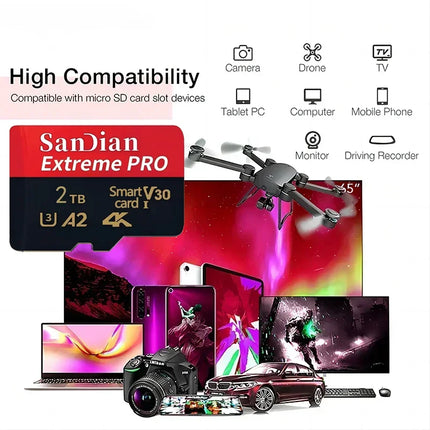 High Speed Transfer Micro TF Cards 128GB/512GB Original SD Card Class 10 Flash Memory Card for PC Camera Laptop Notebook