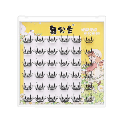 Self Adhesive DIY Lashes No Glue Needed Reusable Bottom Lash 5D Fluffy Cluster Eyelash Korean DIY Manga Lash Extension At Home
