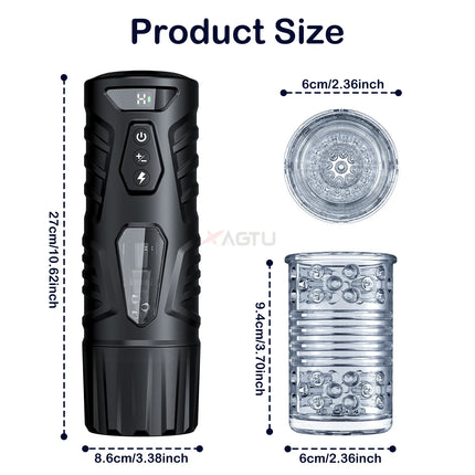 Automatic Male Masturbator Telescopic Rotation Masturbation with Suction Cup for Men Simulation Blowjob Piston Sex Toy for Men