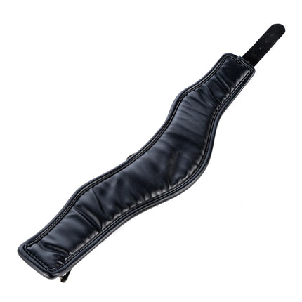 Leather BDSM Bondage Posture Neck Collar With Pullring Lockable Chastity Belt,Adjust Collar Ring Slave Neck Harnes Strap Sex Toy
