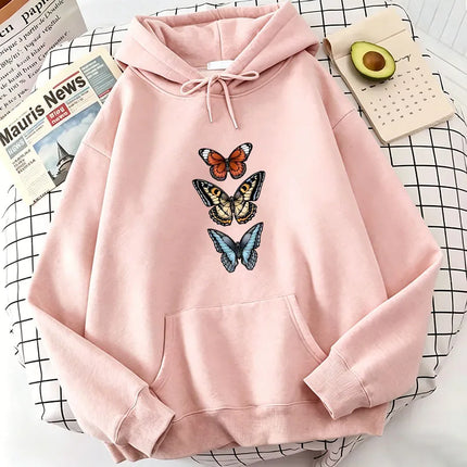 Harajuku Vintage Butterfly Print Hoodies Spring Autumn Winter Casual Hoodies Sweatshirts Men Women Tops Hoodie Sweatshirt