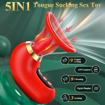 AV Digital Tongue Licker, Clitoral Sucking G-spot Stimulating Massage Vibrator, Female Self-Stimulation Device, Adult Product