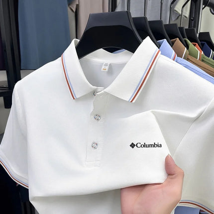 Summer men's new lapel short sleeved polo shirt high-end design brand letter printed casual comfortable T-shirt top