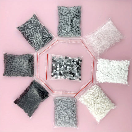 5mm 1000PCS Black, White, Gray, Transparent Color, Complementary Color Set, Hama Bead Iron Fuse Bead DIY Puzzle Pixel Art Gift