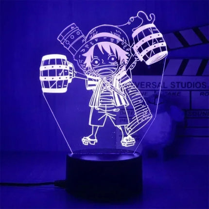 Anime One Piece Zoro Luffy Nami 3D LED Color Changing Night Lights Action Figure Toys Doll Usopp Sanji Chopper Hancock Xmas Gift